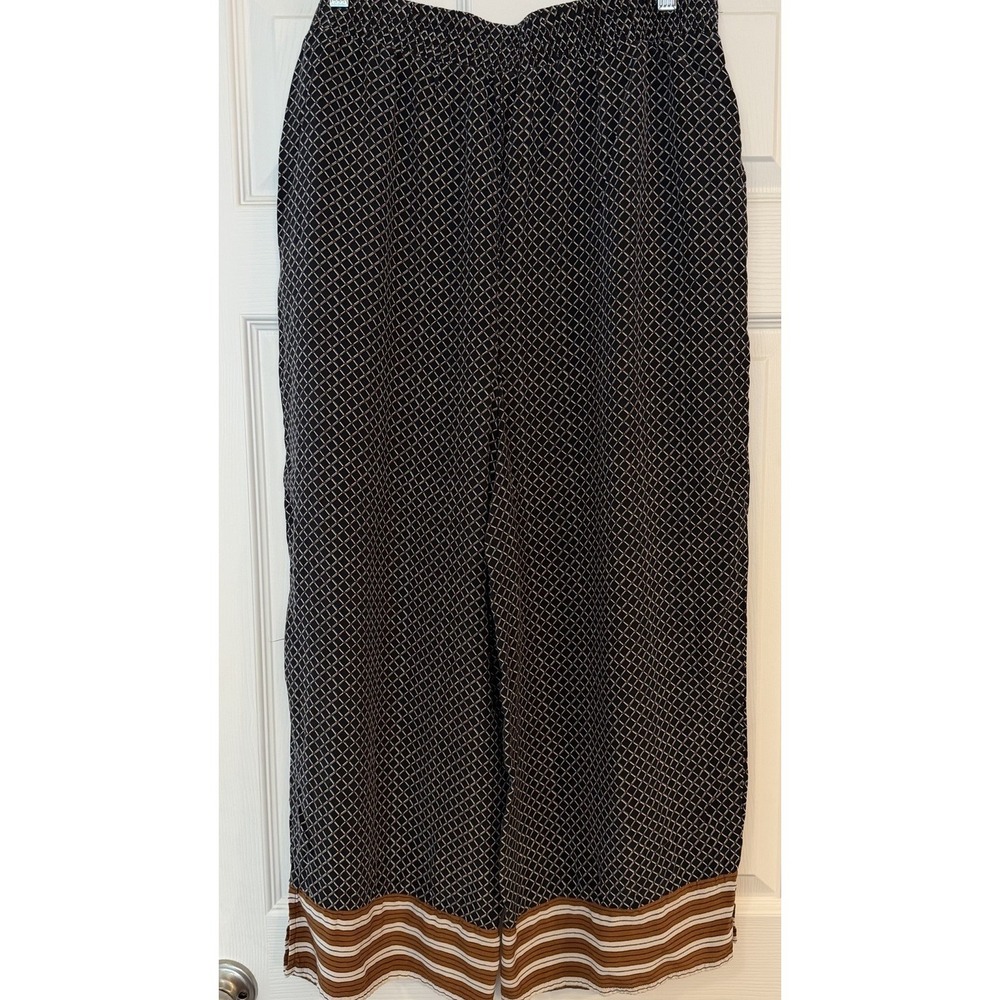 Whistles Foulard Wide Leg Trouser Pants Navy‎ Flowy Career Boho Crop Relaxed 10 - Picture 5 of 12